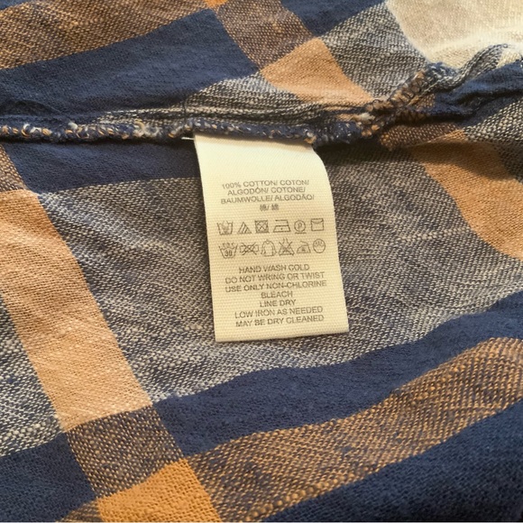 Free People | Preppy in Plaid Ruffled Button Down cute sexy top size M - Picture 11 of 14